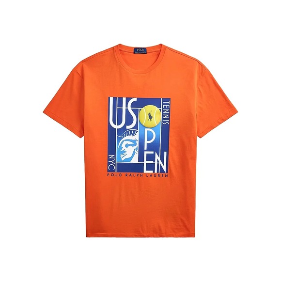 Polo Ralph Lauren US Open Shirt Men's Size Large Orange Tennis 2025 NYC New York - Picture 1 of 5